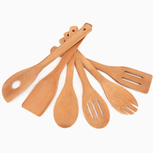 Kitchen Utensil Set Bamboo (6pc)