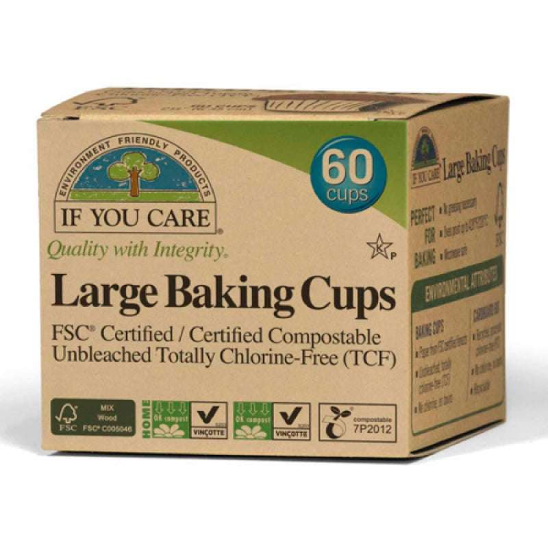 Box of If You Care large baking cups on a white background