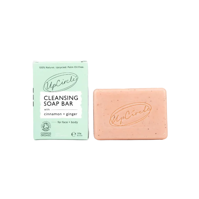 UpCircle cleansing soap bar with packaging on a white background