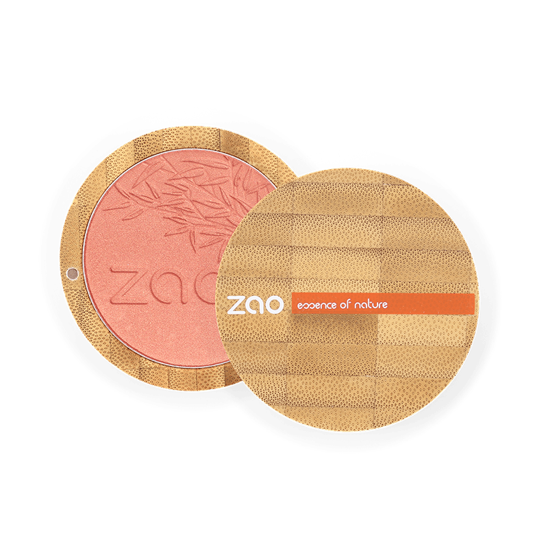 ORGANIC Compact Natural Blusher REFILLABLE with bamboo-style casing and natural pink blush for a plastic free refill shop option