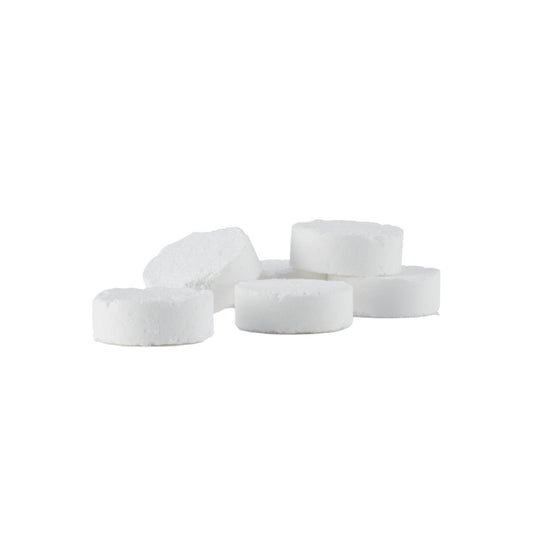 White circular objects on a white background