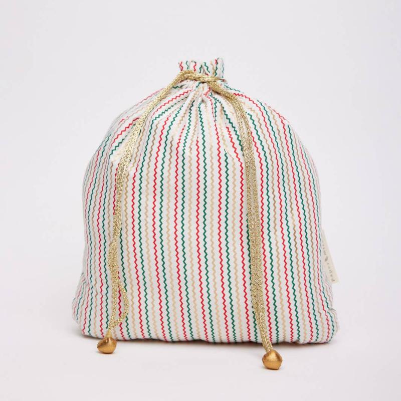Fabric Gift Bag FESTIVE STRIPS