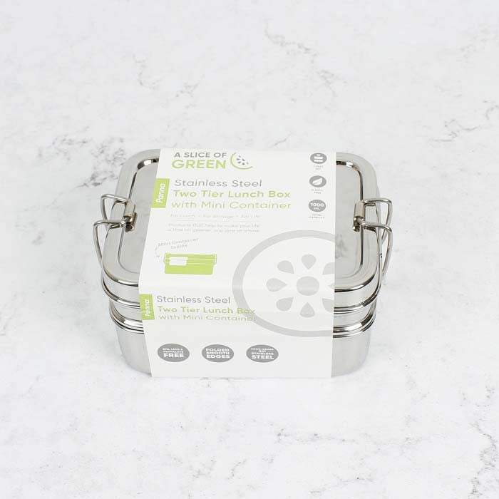 2 Tier Rectangle Lunch Box with Mini Container PANNA (1000ml)