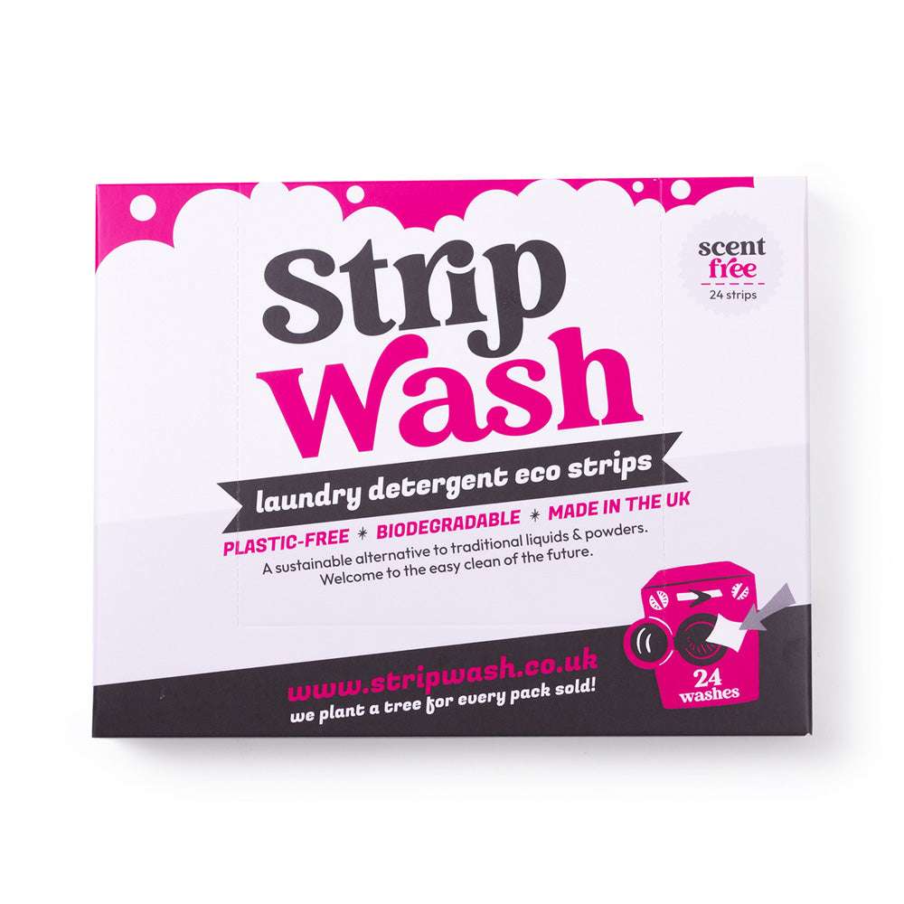 Eco-friendly Laundry Sheets (24 pcs) in a biodegradable, plastic-free, scent-free pack, made in the UK.