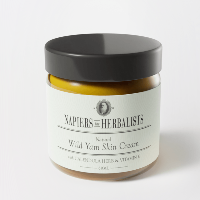 Jar of Napiers the Herbalist's Wild Yam Skin Cream on a white background