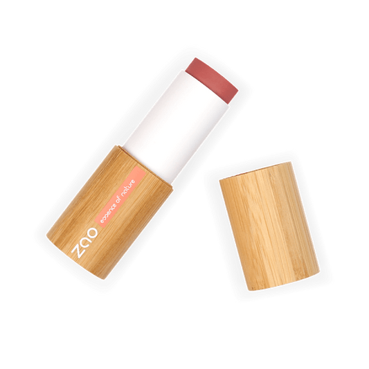 Blush Stick ORGANIC (10g) with natural bamboo casing and soft pink creamy makeup stick for natural skincare look