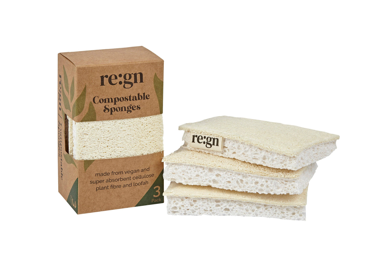 Compostable Sponges with scourer (3 pcs)