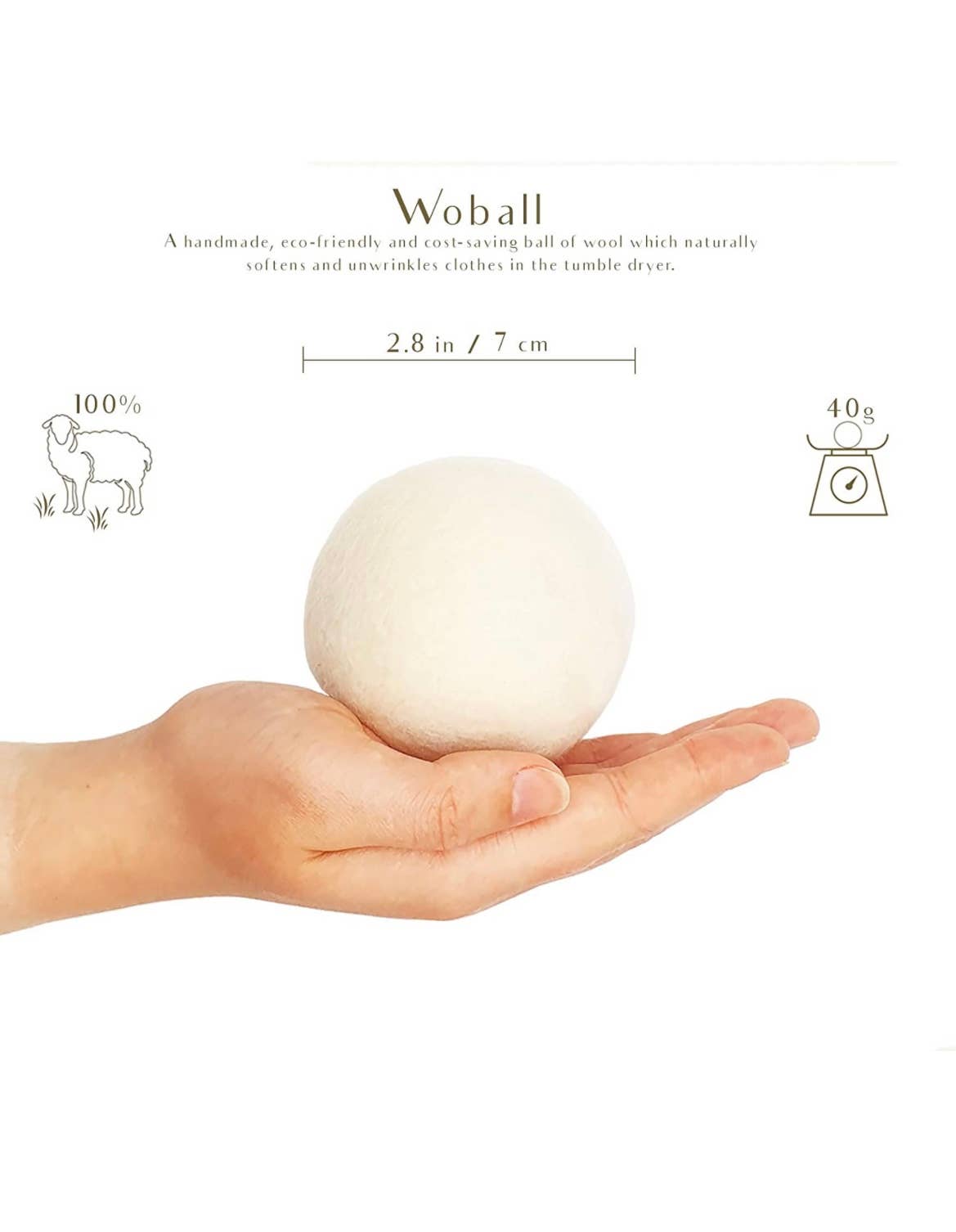 ORGANIC Wool Dryer Balls (6 pcs)
