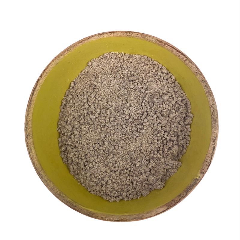 Gravy Granules VEGAN (per 100g) in a sustainable wooden bowl, cruelty-free and plant-based product.