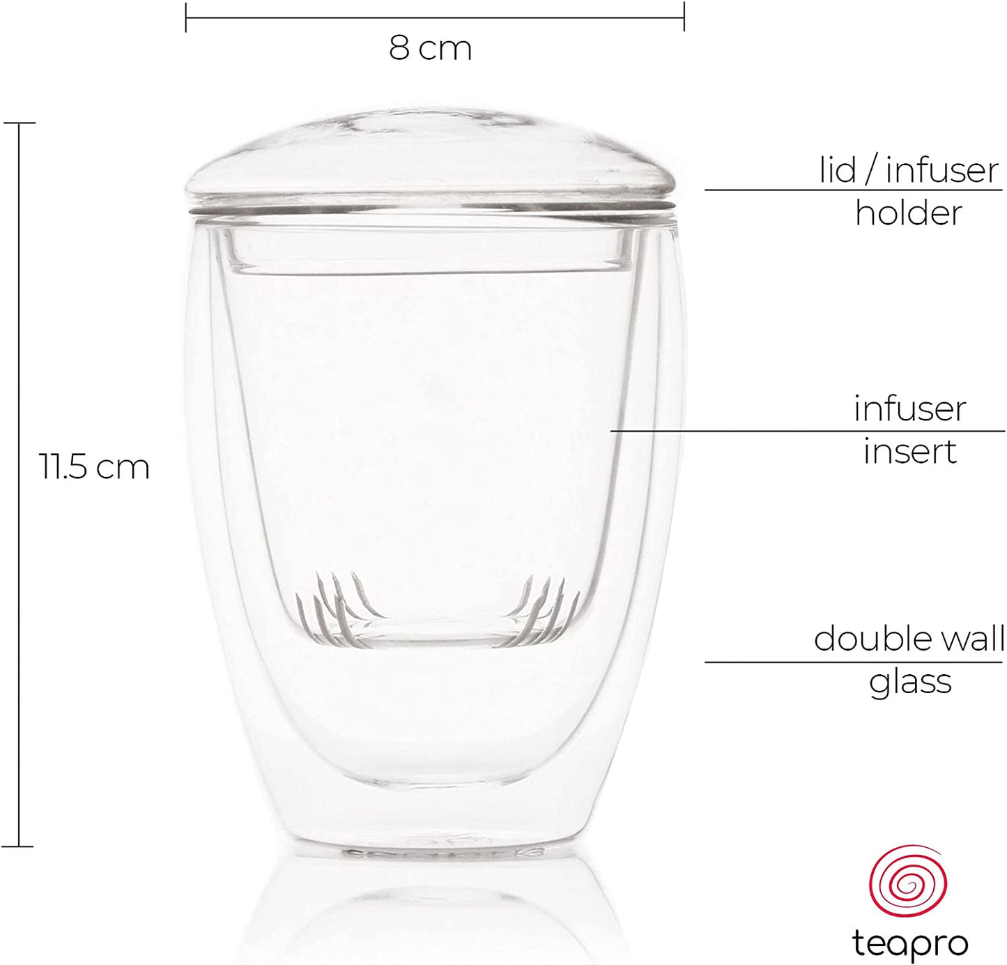 Loose leaf tea infuser glass (350ml)