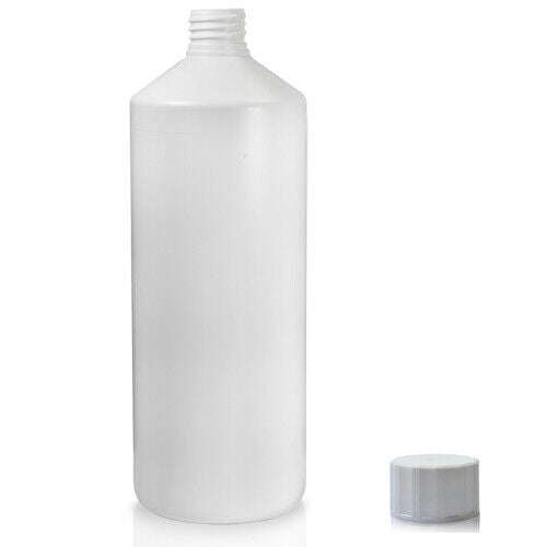 White plastic bottle with detached cap containing Vegetable Glycerine for natural skincare and household use