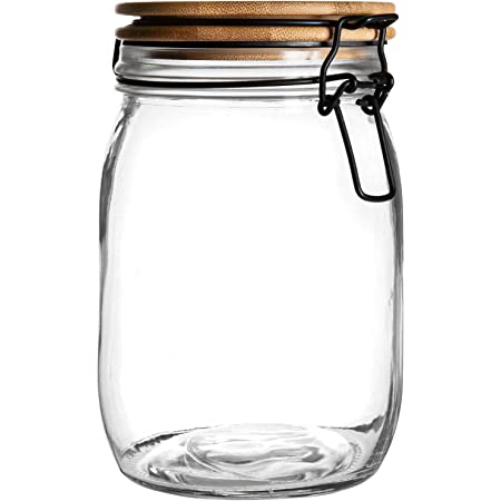 Clip Storage Jar with Wooden Lid