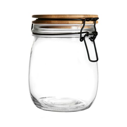 Clip Storage Jar with Wooden Lid