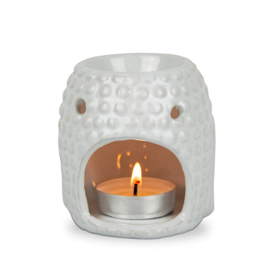 Buddha Head Wax Melter White - Ceramic Oil Burner
