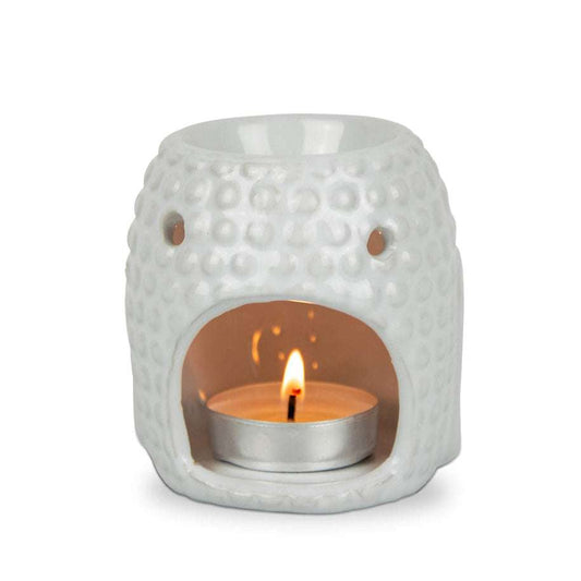 Buddha Head Wax Melter White - Ceramic Oil Burner