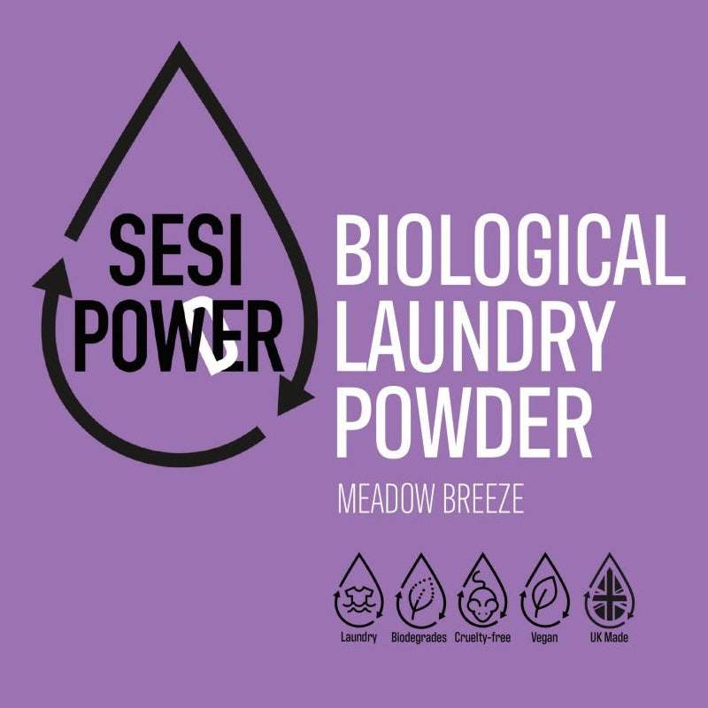 Bio Laundry Powder MEADOW BREEZE (Per 1kg) eco-friendly natural laundry powder with cruelty-free, vegan, and biodegradable features.