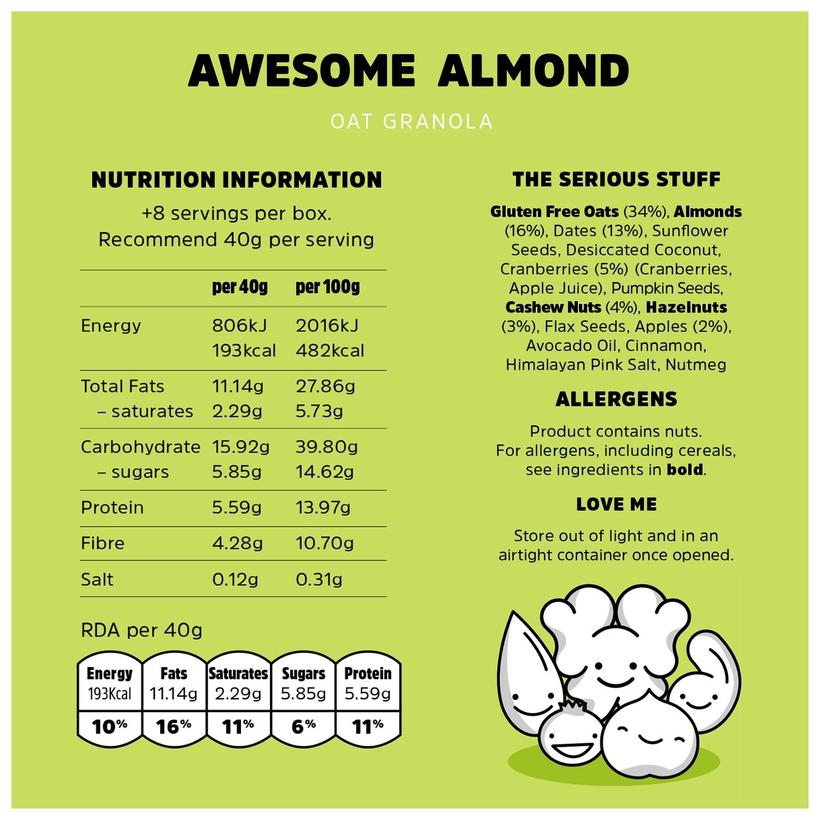 Awesome ALMOND Granola (per 500g)