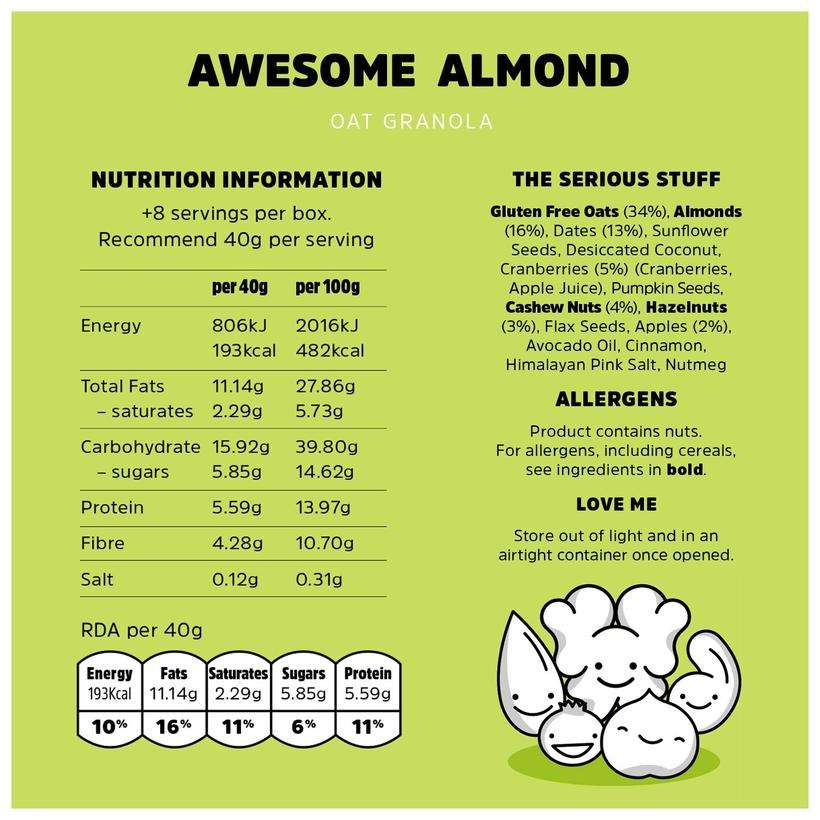 Awesome ALMOND Granola (per 500g)