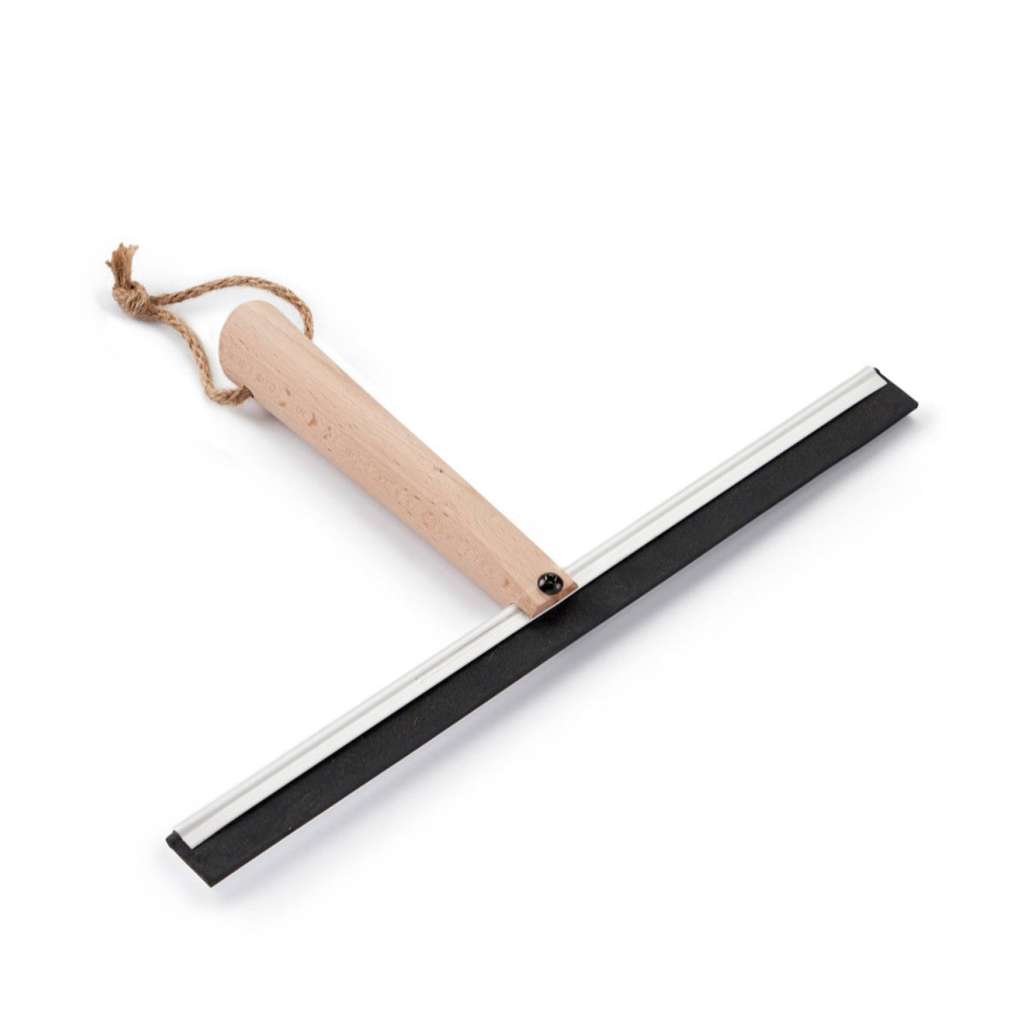 Wooden Squeegee (FSC 100%) with natural wood handle and black rubber blade for eco-friendly household cleaning tasks