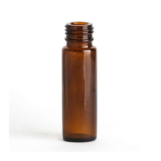 Amber Rollette Bottle and Cap (10ml) shown as an empty amber glass container for natural skincare or remedies.