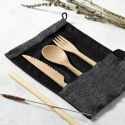 Reusable Bamboo Cutlery Set Handmade