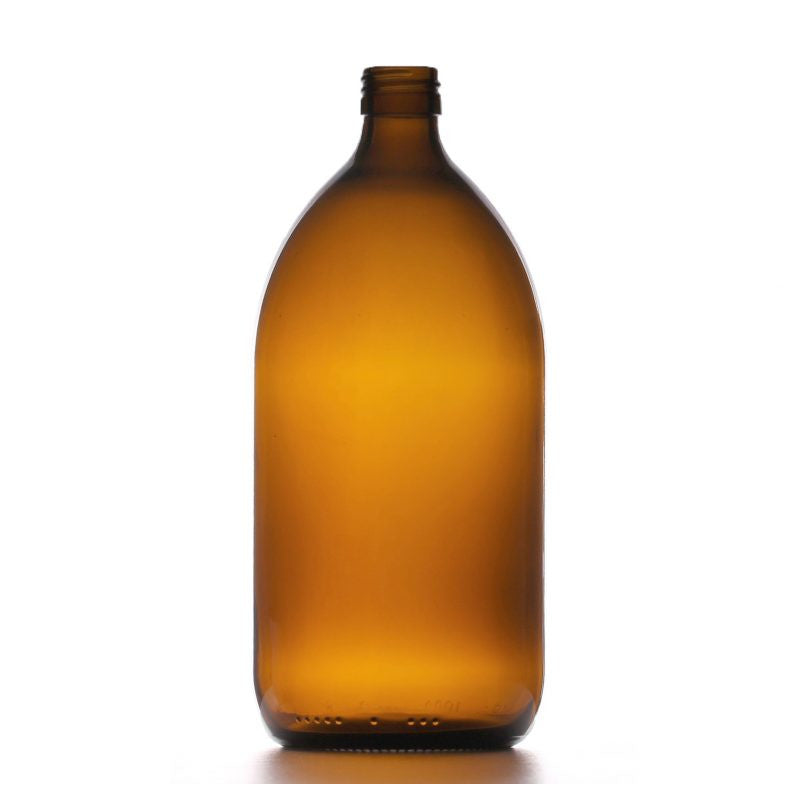 Amber Bottle | Glass or Recycled PET | Gold Cap