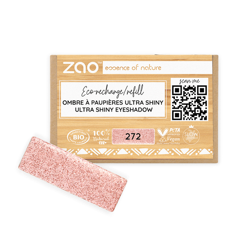 ORGANIC Natural Eye Shadow REFILL in shimmering pink, eco-friendly, 100% natural, vegan and plastic-free option for eyeshadow refill.