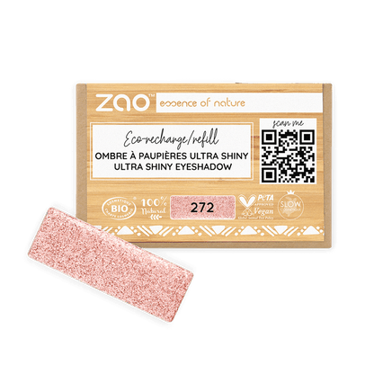 ORGANIC Natural Eye Shadow REFILL in shimmering pink, eco-friendly, 100% natural, vegan and plastic-free option for eyeshadow refill.