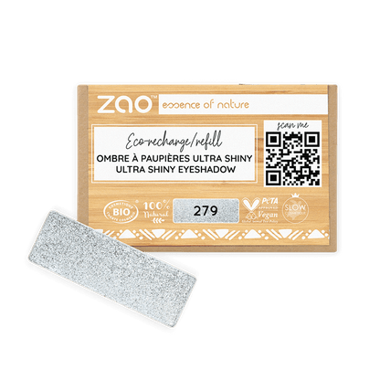ORGANIC Natural Eye Shadow REFILL with silver shimmer, eco-friendly and 100% natural plant-based ingredients