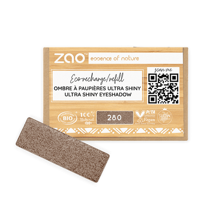ORGANIC Natural Eye Shadow REFILL in a natural beige shade with eco-friendly, plastic free, and vegan packaging label.