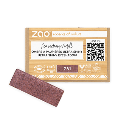 ORGANIC Natural Eye Shadow REFILL in shimmering mauve shade with eco-friendly packaging and natural ingredients