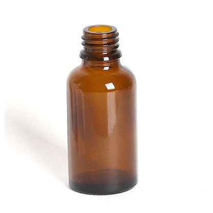 Empty amber glass dropper bottle (30ml) ideal for natural skincare and organic remedies in a plastic free refill shop.