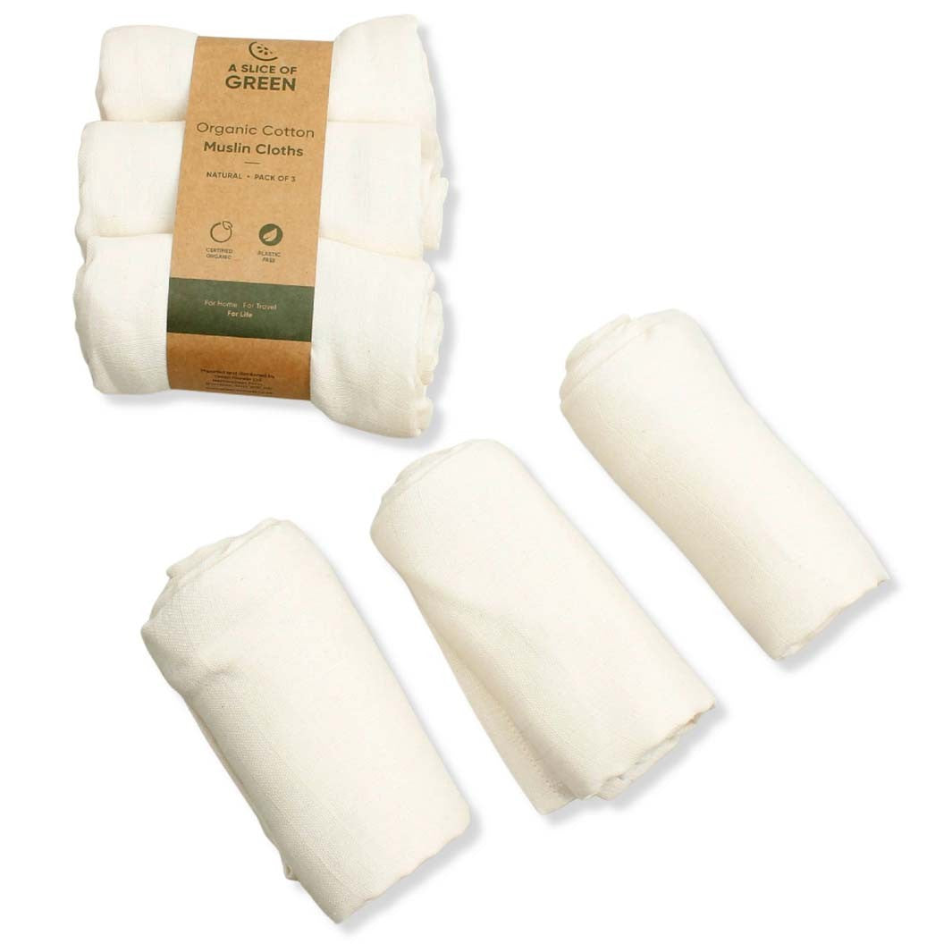 ORGANIC Cotton Muslin Cloths (3pcs)