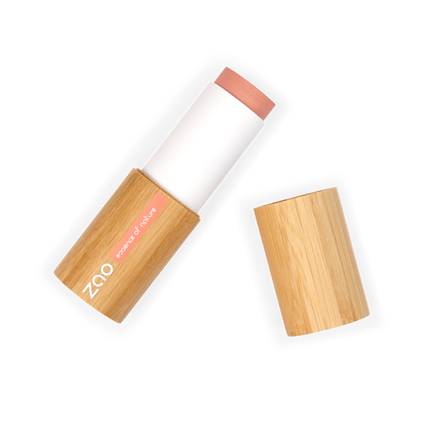 Blush Stick ORGANIC (10g) in bamboo packaging, natural skincare product with a soft blush color, eco-friendly design.