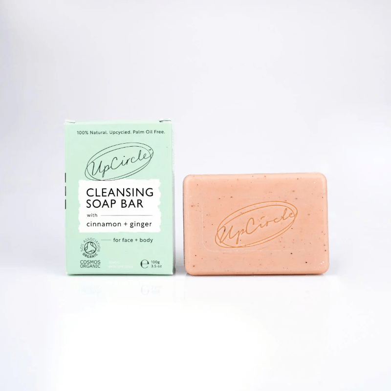 UpCircle cleansing soap bar with packaging on a white background