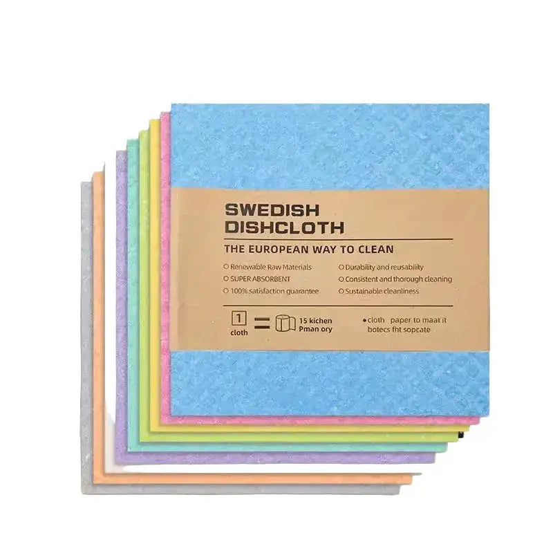 Swedish Dish Cloths (4pcs) in pastel colors made from sustainable, cruelty-free, and reusable materials for cleaning.