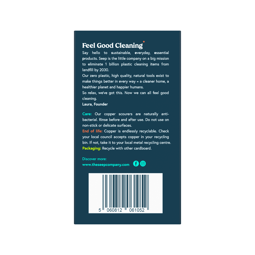 Back of a product packaging with 'Feel Good Cleaning' branding and text.