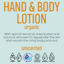 Load image into Gallery viewer, Organic HAND and BODY Lotion FRAGRANCE FREE
