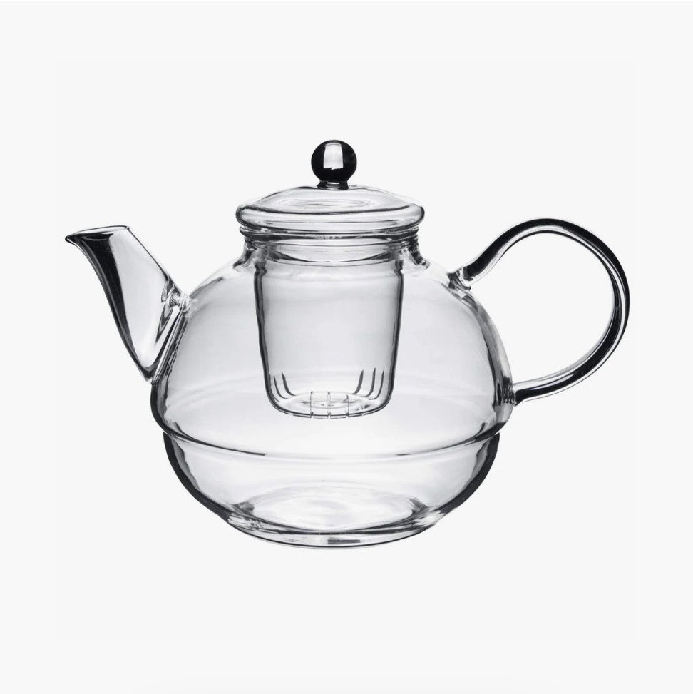 Glass Tea-For-One Tea Pot, Cup and Strainer Set