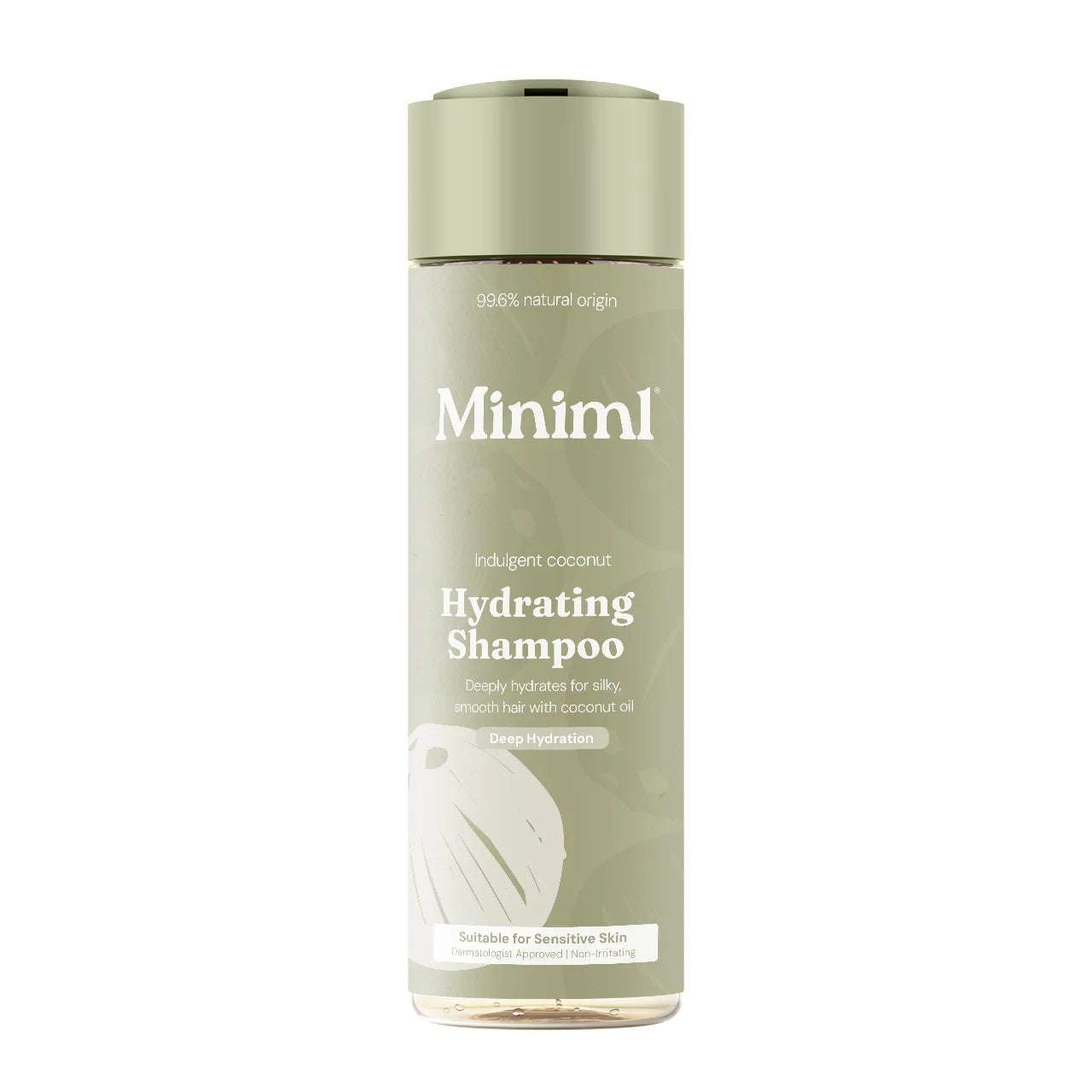 Miniml hydrating shampoo bottle on a white background