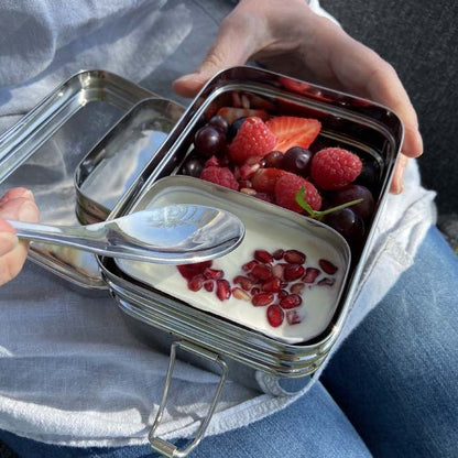 Two Tier Rectangle Lunch Box (1000ml) + Mini Container