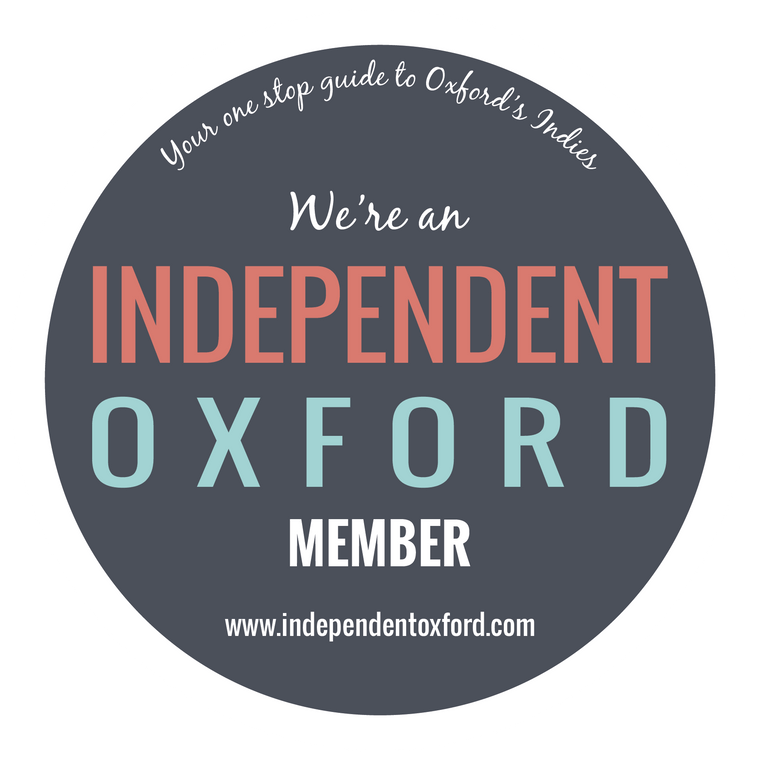 Circular badge with text 'We're an Independent Oxford Member' on a dark blue background