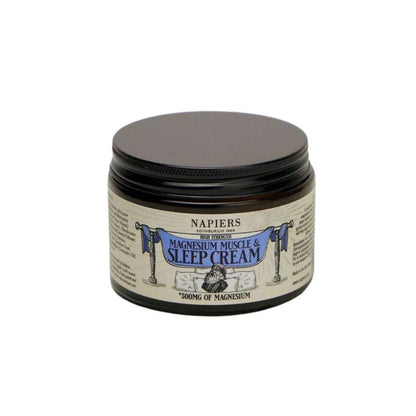 Napiers Magnesium Muscle & Sleep Cream jar on a white background