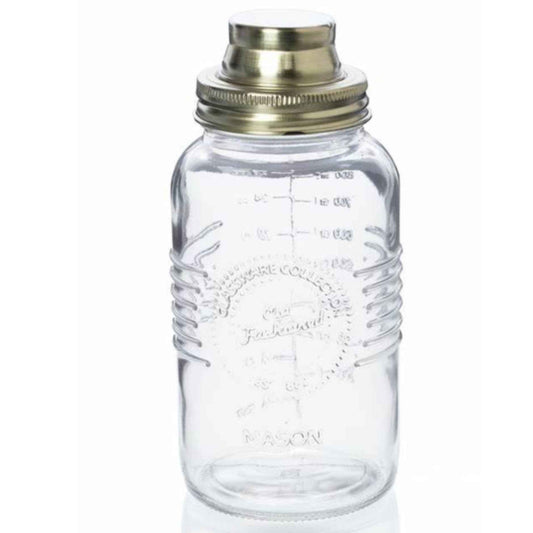 1L glass mason shaker jar with cocktail strainer lid