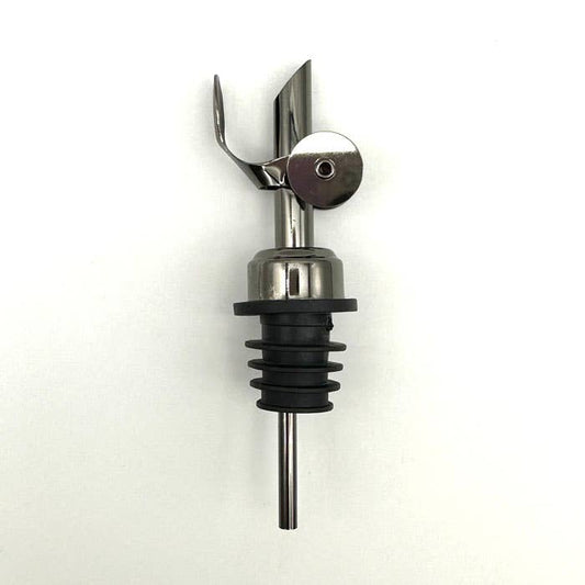 Metal bottle pourer on a white background