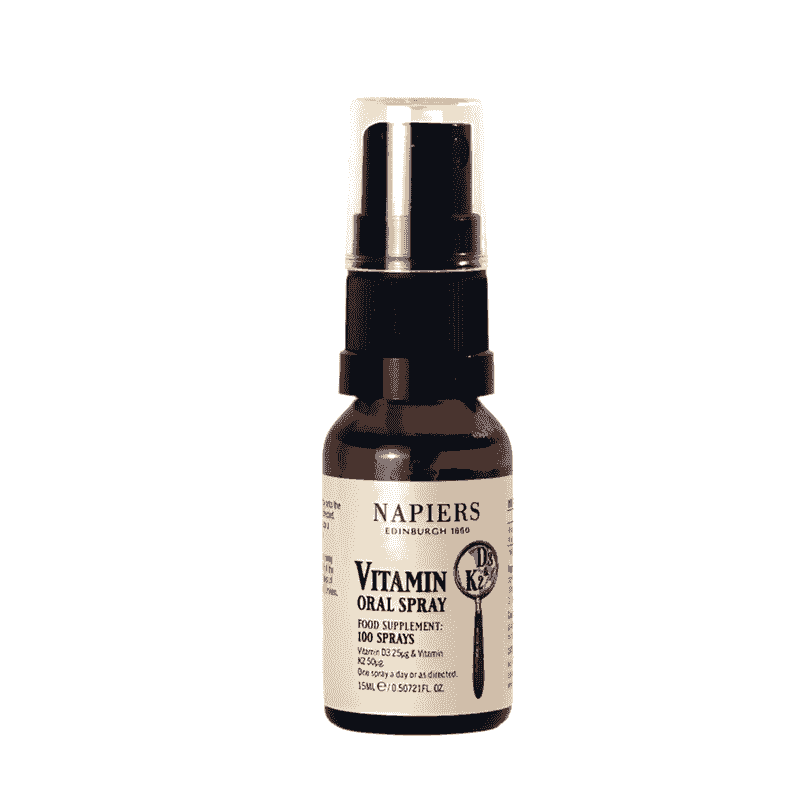 Napiers Vitamin Oral Spray bottle on a white background