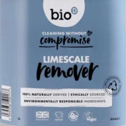Bio-D limescale remover packaging with branding and product information.
