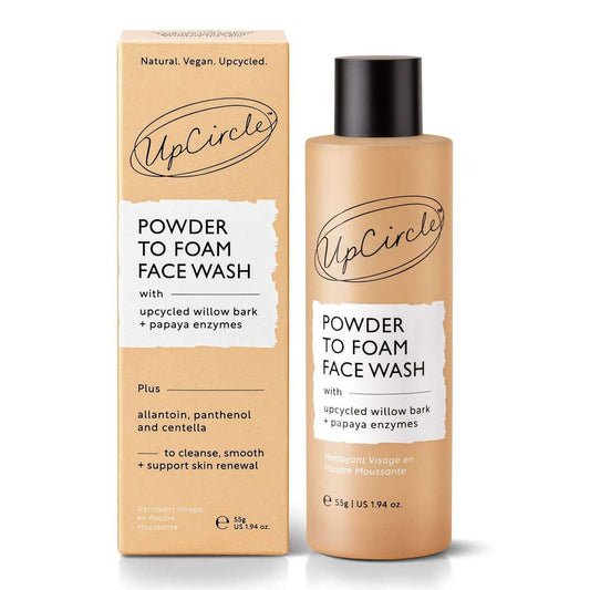 UpCircle Powder to Foam Face Wash packaging on a white background
