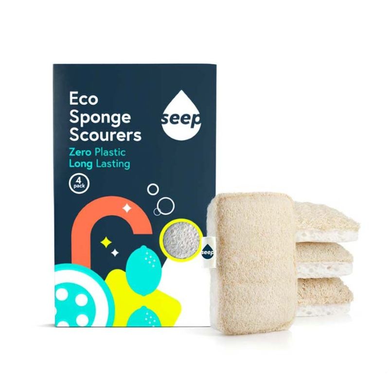 Compostable Sponge with Loofah Scourer