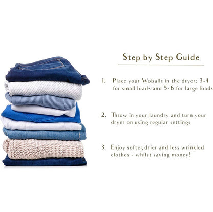Organic Wool Dryer Balls Set (6 pcs)